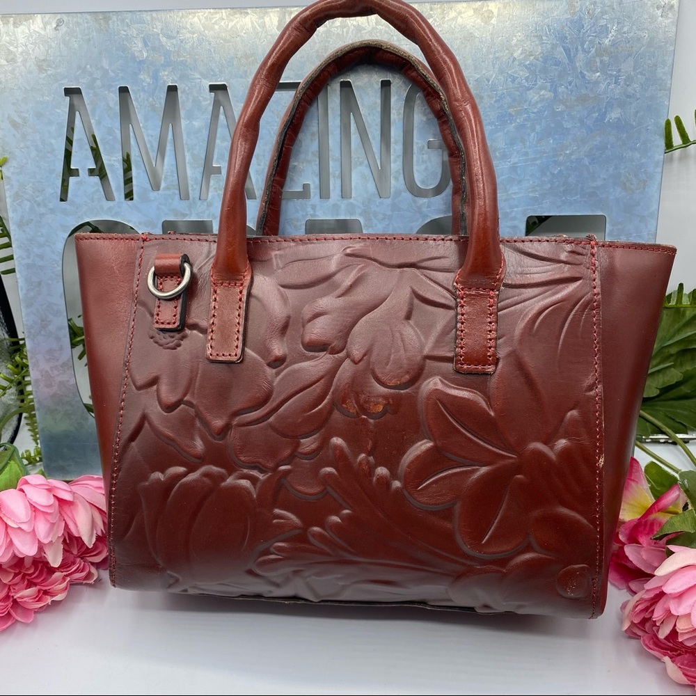 Patricia Nash Brown Leather Satchel Bag